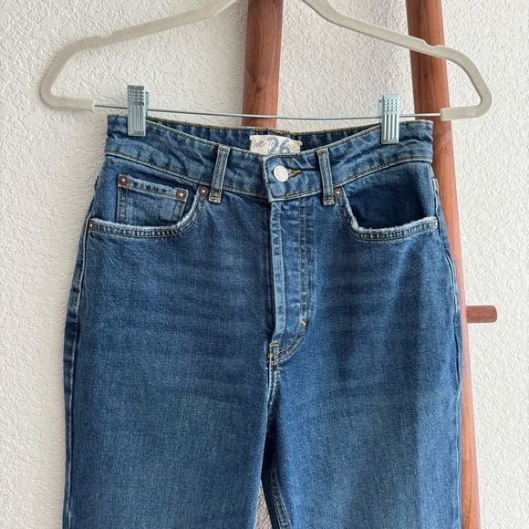 Free People We The Free Split Hem Bootcut Jeans Raw Hem Size 26 - Picture 2 of 13
